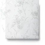 ورق جداري ايطالي، لون رمادي شاحب، تصميم ورود، مقاس 10 م×1.06 م، موديل 82747