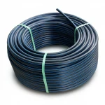 HDPE Plastic Coil Pipe  Nominal Pressure 16 Bar [PE 100] Outside Diameter 25 mm  SDR 11  Color Black with Blue Stripes | Almona Factory