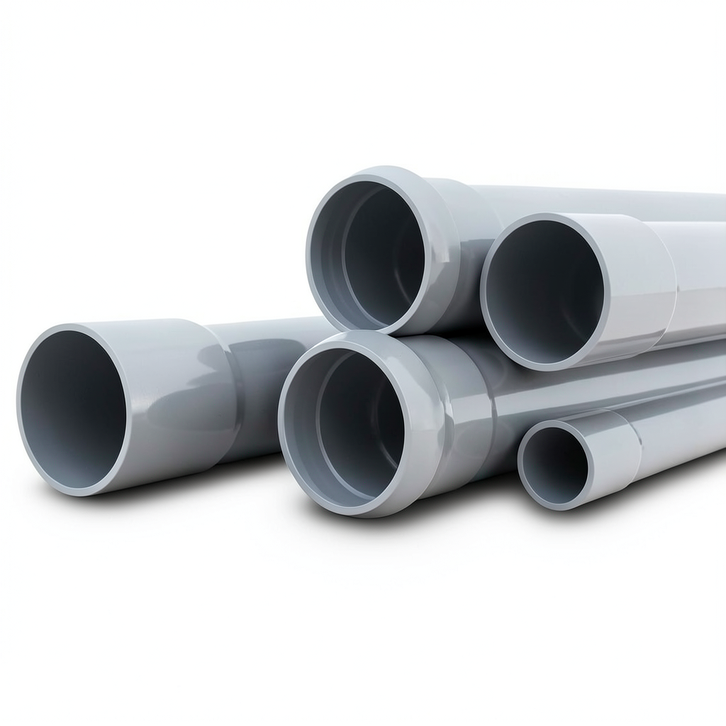 مواسير UPVC جدول 80 مقاس 1 إنش سمك 4.6 مم لون رمادي
