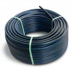 HDPE Plastic Coil Pipe  PN 16 Bar [PE 100] OD 63 mm  SDR 11  Color Black with Blue Stripes | Almona Factory