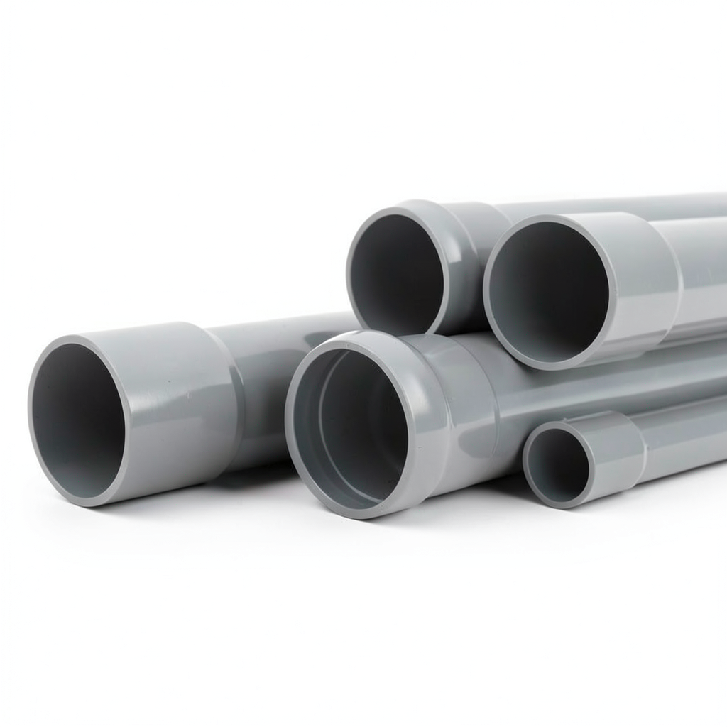 انابيب UPVC جدول 80 مقاس ½ إنش سمك 3.7 مم لون رمادي