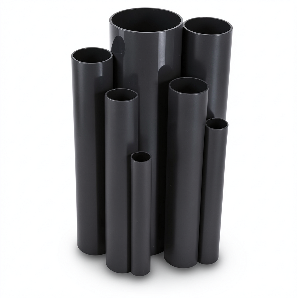 مواسير UPVC قطر خارجي 250 مم سمك 6.1 مم لون أسود