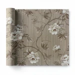  Wall decoration floral design, size 10 m x 1.06 m, dark beige color, model 78020