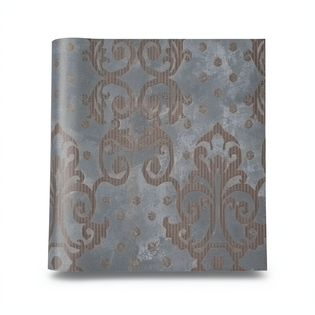 Italian Wallpaper Dark Grey 10m x 0.73m Classic Design