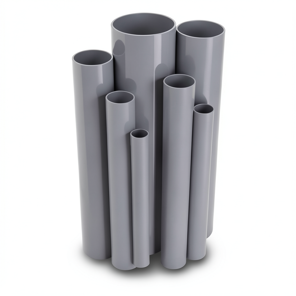 مواسير UPVC قطر خارجي 110 مم سمك 3.2 مم لون رمادي