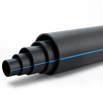 HDPE Polyethylene Pipe  Nominal Pressure 20 Bar [PE 100] OD 560 mm  SDR 9  Color Black with Blue Stripes | Almona Factory
