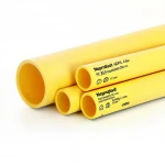 مواسير HDPE نيبروبلاست PE 80 ضغط 6 بار قطر خارجي 200 مم سمك 9.1 مم لون أصفر 
