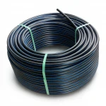 لفة أنابيب HDPE ضغط  16 بار [PE 100] قطر خارجي 25 مم  SDR 11  لون اسود مع خط ازرق | مصنع المنى