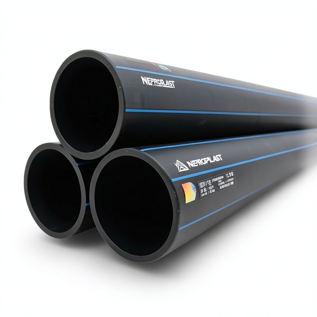 HDPE Pipes PE 80 Pressure 12.5 Bar Outside Diameter 450 mm Thickness 40.9 mm Black | NEPROPLAST