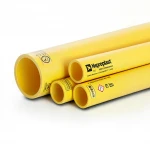 مواسير HDPE نيبروبلاست PE 80 ضغط 6 بار قطر خارجي 200 مم سمك 9.1 مم لون أصفر 