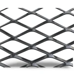 Hot Rolled Steel Expanded Metal Mesh Thickness 5.8 mm Width 1.22 m Length 1 m, Black