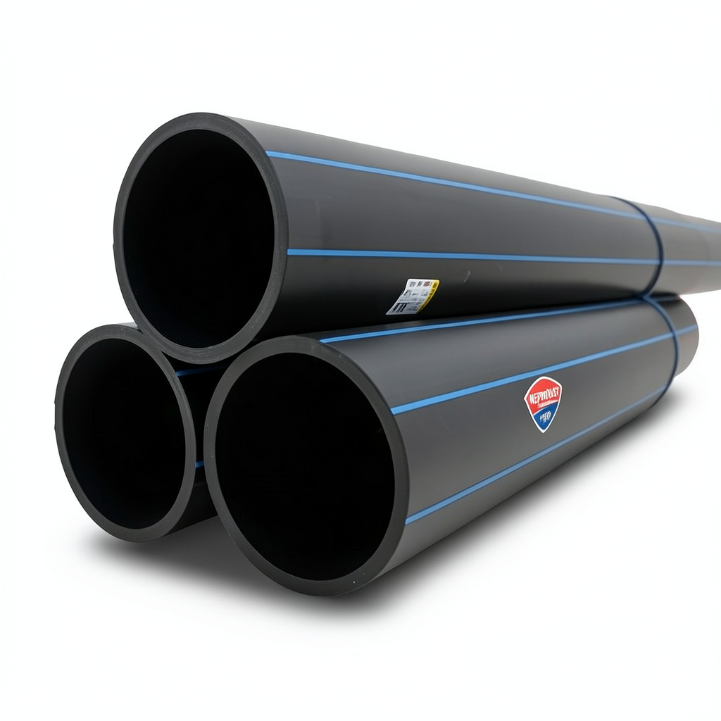أنابيب HDPE نيبروبلاست PE 80 ضغط 12.5 بار قطر خارجي 560 مم سمك 50.8 مم أسود | نيبروبلاست