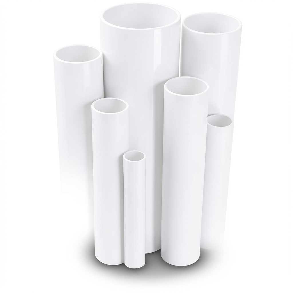 مواسير UPVC ضغط اسمي 12 بار قطر خارجي 33.4 مم سمك 1.8 مم لون أبيض