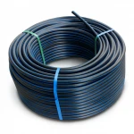 HDPE Plastic Coil Pipe  PN 16 Bar [PE 100] OD 63 mm  SDR 11  Color Black with Blue Stripes | Almona Factory