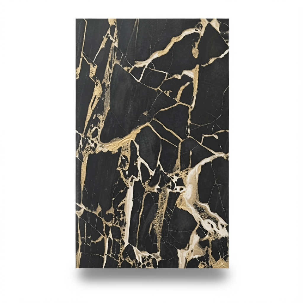 Italian Marble Wallpaper 10m x 1.06m Black with Gold, Model 84601