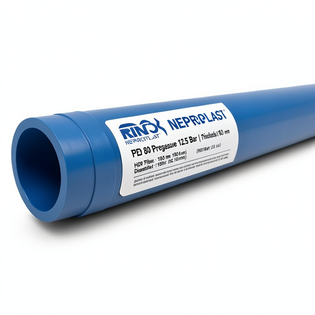 مواسير HDPE PE 80 ضغط 12.5 بار قطر 180 مم سمك 16.4 مم لون أزرق | نيبروبلاست
