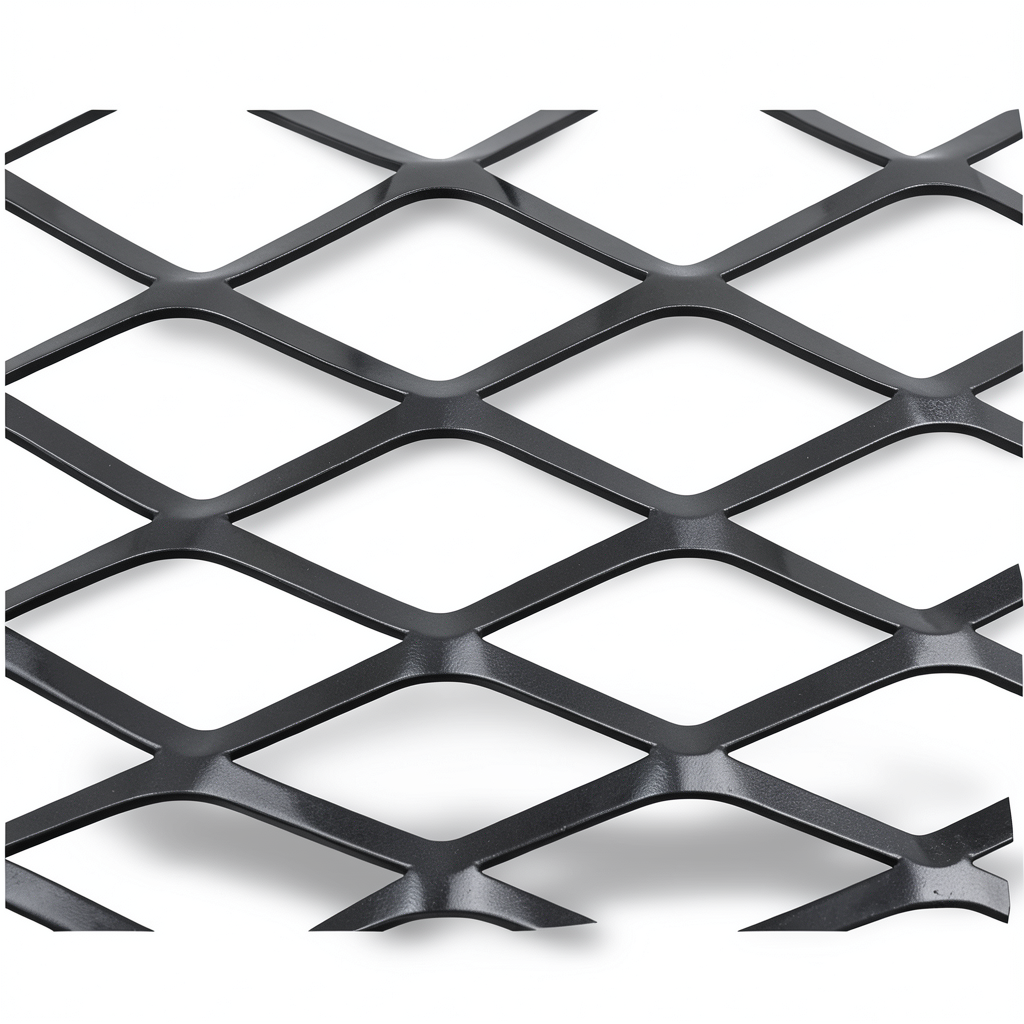 Hot Rolled Black Steel Expanded Metal Mesh Thickness 4.8 mm Width 1.22 M Length 2 M