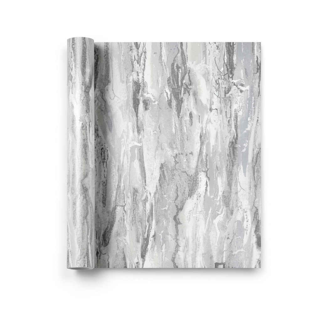 Patterned Wallpaper Gray Color 10m x 1.06m, Model 83691