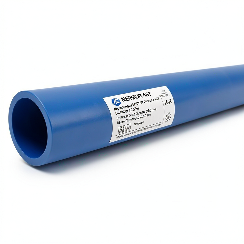 مواسير HDPE نيبروبلاست PE 80 ضغط 12.5 بار قطر خارجي 280 مم سمك 25.4 مم لون أزرق | نيبروبلاست