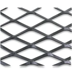 Hot Rolled Steel Expanded Metal Mesh Thickness 5.8 mm Width 1.22 m Length 1 m, Black