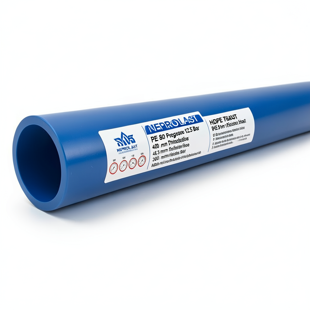 مواسير HDPE PE 80 ضغط 12.5 بار قطر 400 مم سمك 36.3 مم لون أزرق | نيبروبلاست