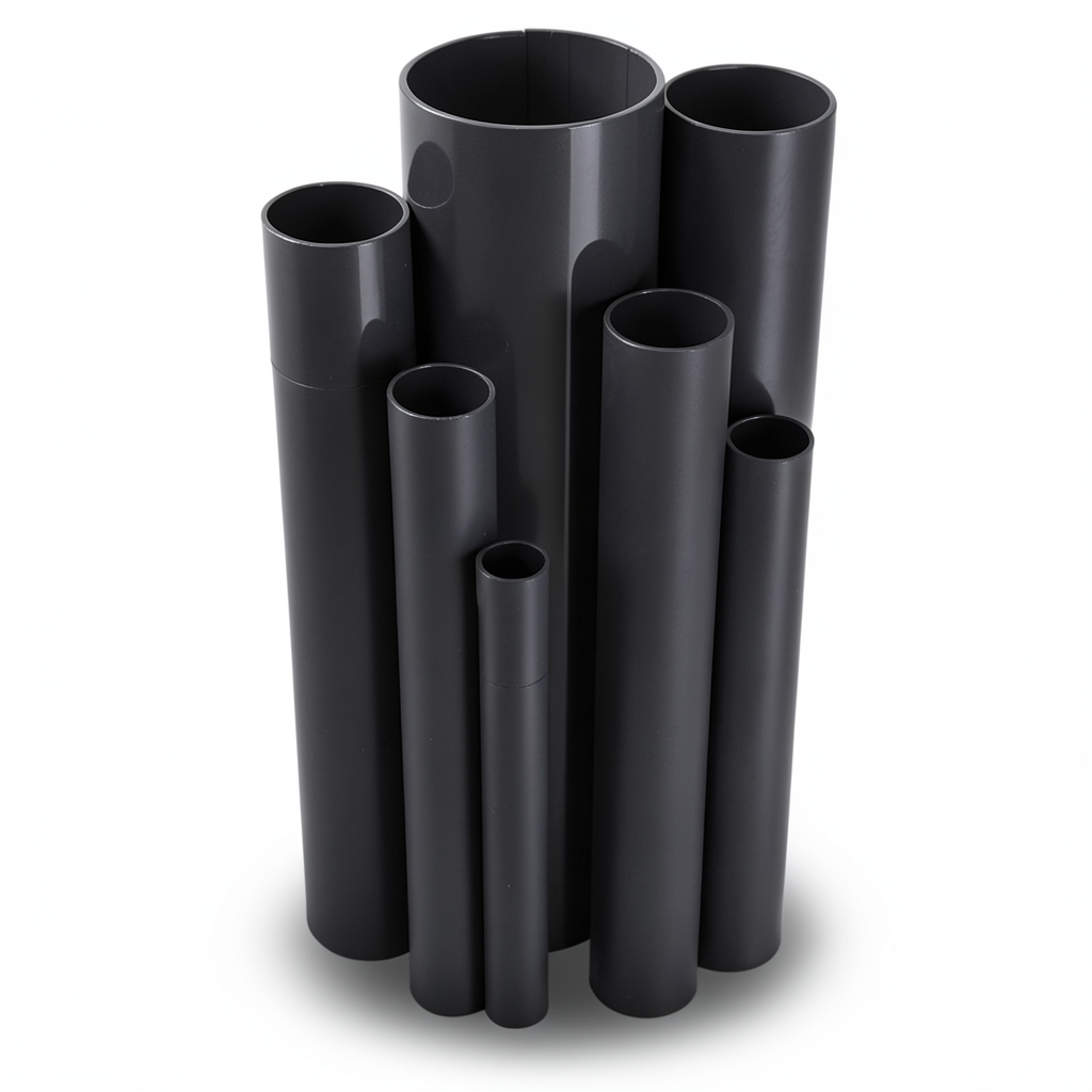 UPVC Pipes Outside Diameter 250 mm Thickness 6.1 mm Black