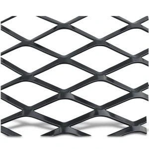Hot Rolled Steel Expanded Metal Mesh Thickness 5.8 mm Width 1.22 m Length 1 m, Black
