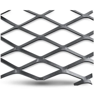Hot Rolled Black Steel Expanded Metal Mesh 3.8 mm Thickness 1.22 m Width 2 m Length