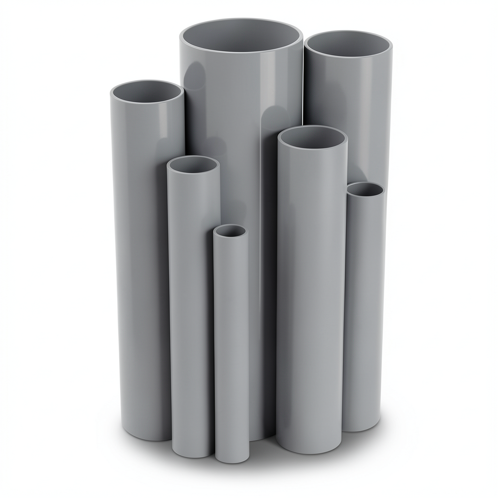 مواسير UPVC مقاس 1 إنش ضغط 12 بار قطر خارجي 33.4 مم سمك 1.8 مم لون رمادي