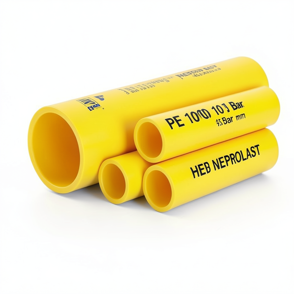 HDPE Pipes PE 100 Pressure 10 Bar Outside Diameter 450 mm Thickness 26.7 mm Yellow | NEPROPLAST