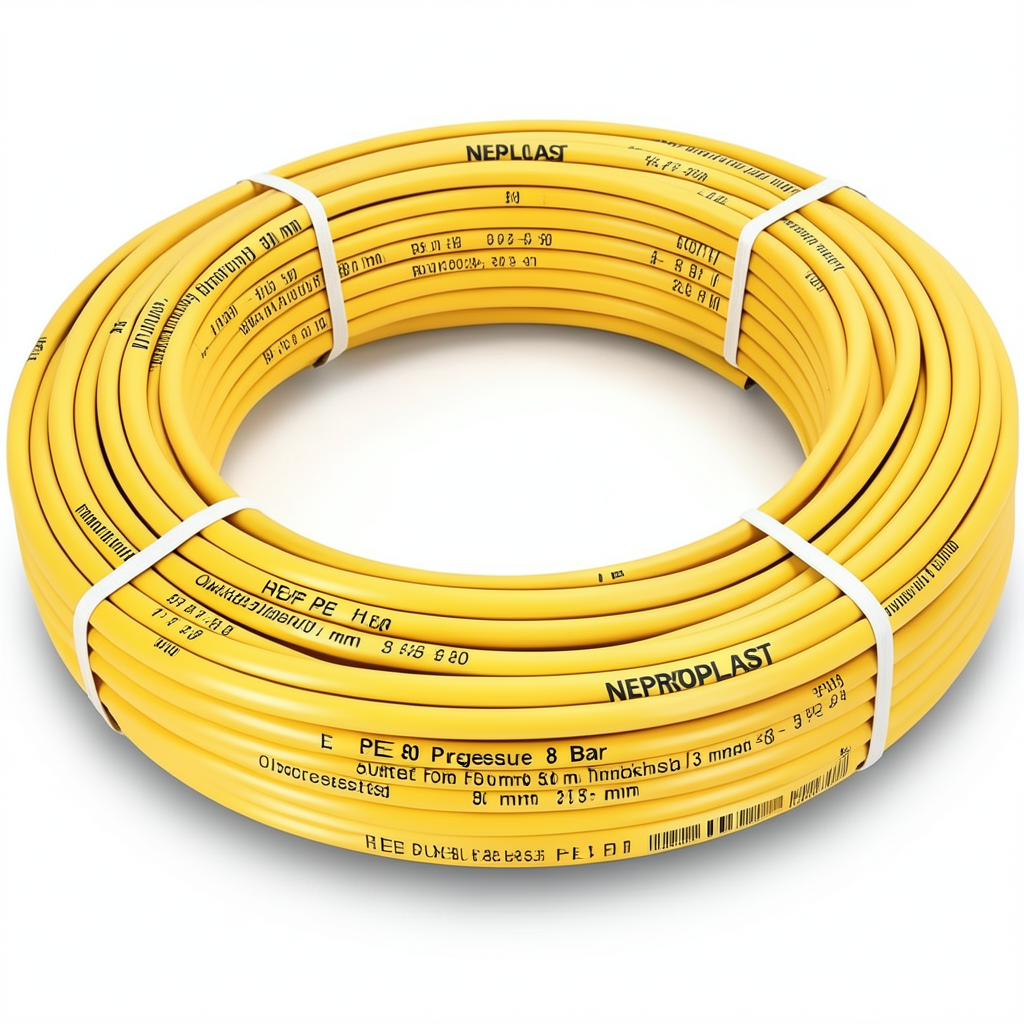 HDPE Pipes PE 80 Pressure 8 Bar Outside Diameter 50 mm Thickness 3 mm Yellow | NEPROPLAST