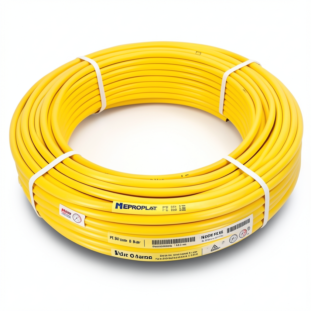 أنابيب HDPE PE 80 ضغط 8 بار قطر خارجي 75 مم سمك 4.5 مم لون أصفر | نيبروبلاست
