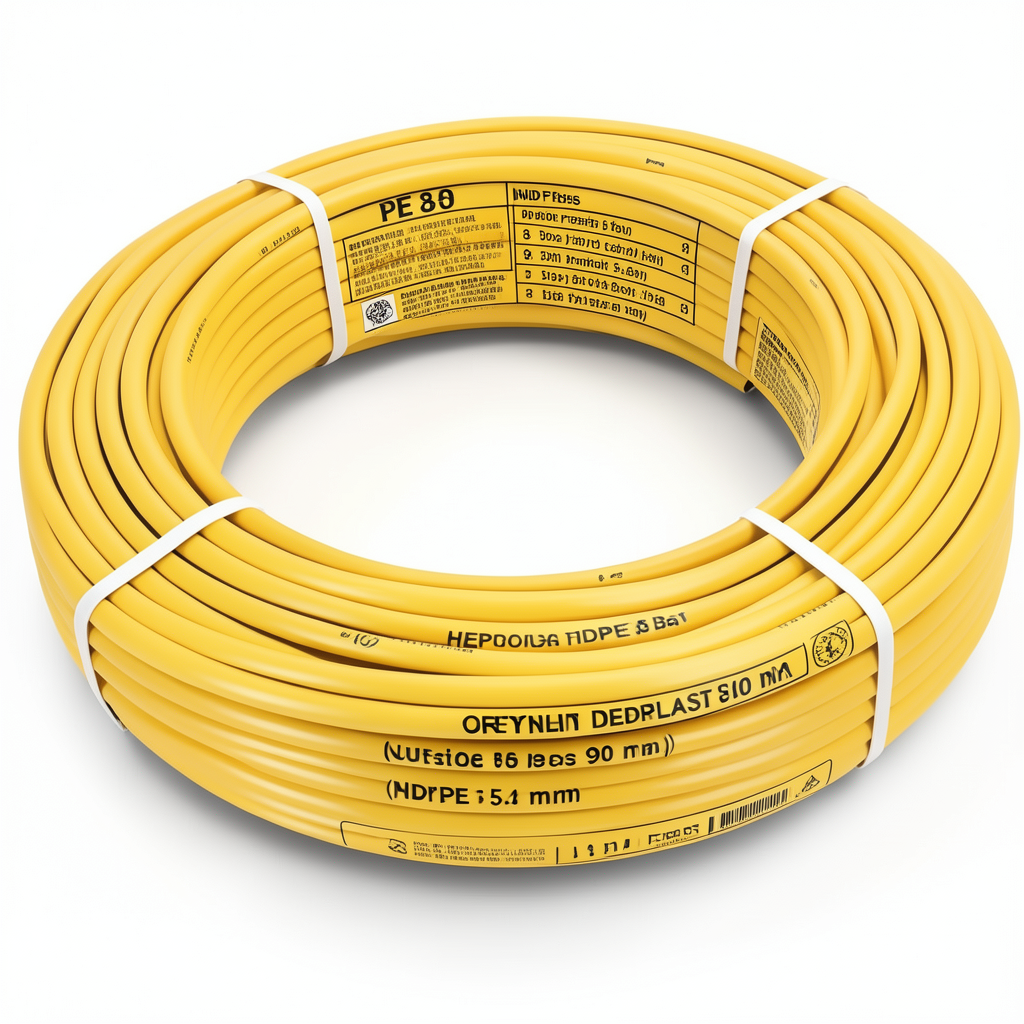 HDPE Pipes PE 80 Pressure 8 Bar Outside Diameter 90 mm Thickness 5.4 mm Yellow | NEPROPLAST