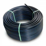 لفة أنابيب HDPE ضغط  16 بار [PE 100] قطر خارجي 25 مم  SDR 11  لون اسود مع خط ازرق | مصنع المنى