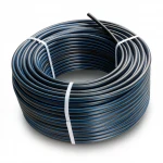 HDPE Plastic Coil Pipe  Nominal Pressure 16 Bar [PE 100] OD 32 mm  SDR 11  Color Black with Blue Stripes | Almona Factory
