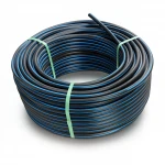 HDPE Plastic Coil Pipe  PN 16 Bar [PE 100] Outside Diameter 40 mm  SDR 11  Color Black with Blue Stripes | Almona Factory