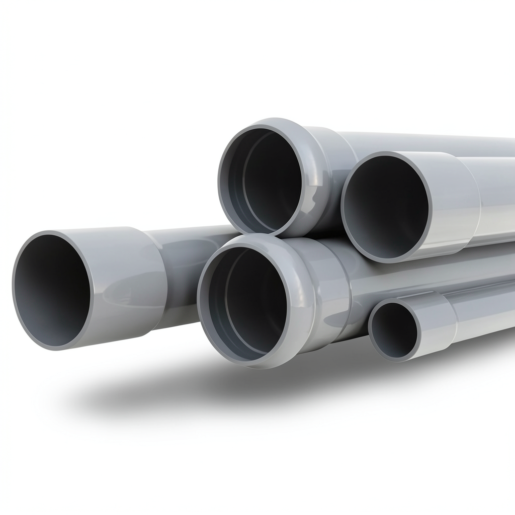 أنابيب UPVC جدول 80 مقاس ¼ 1 إنش سمك 4.9 مم لون رمادي