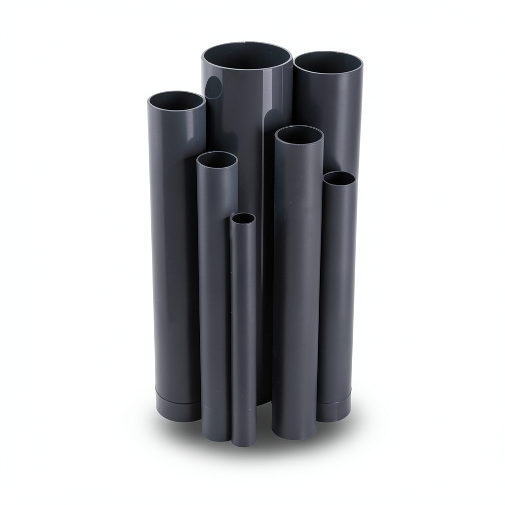 مواسير UPVC ضغط اسمي 12 بار قطر خارجي 33.7 مم سمك 2.0 مم لون اسود