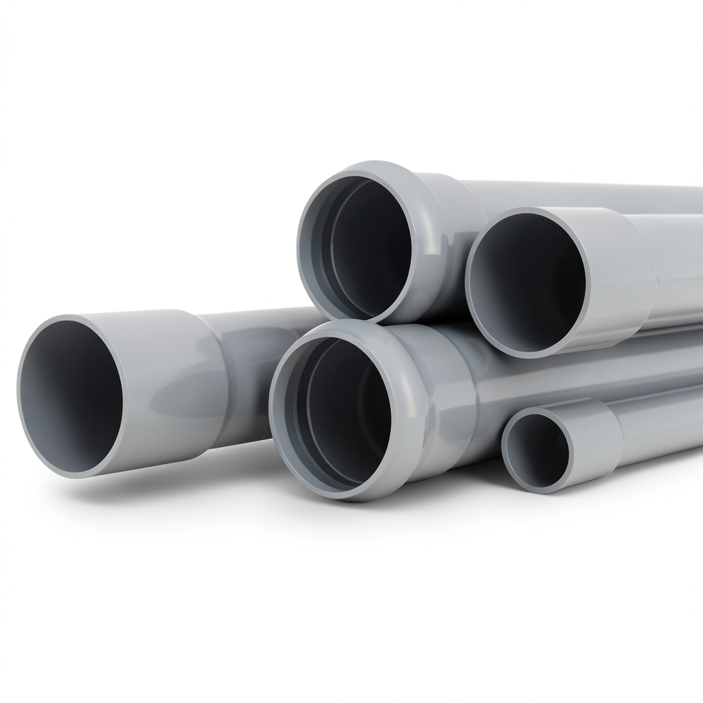 UPVC Pipes Plasco Schedule 80 Size 1½ inch Thickness 5.1 mm Gray