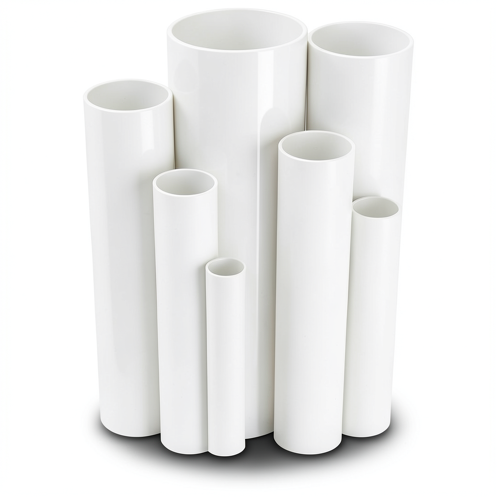 مواسير UPVC ضغط 15 بار قطر خارجي 33.7 مم سمك 2.7 مم لون أبيض