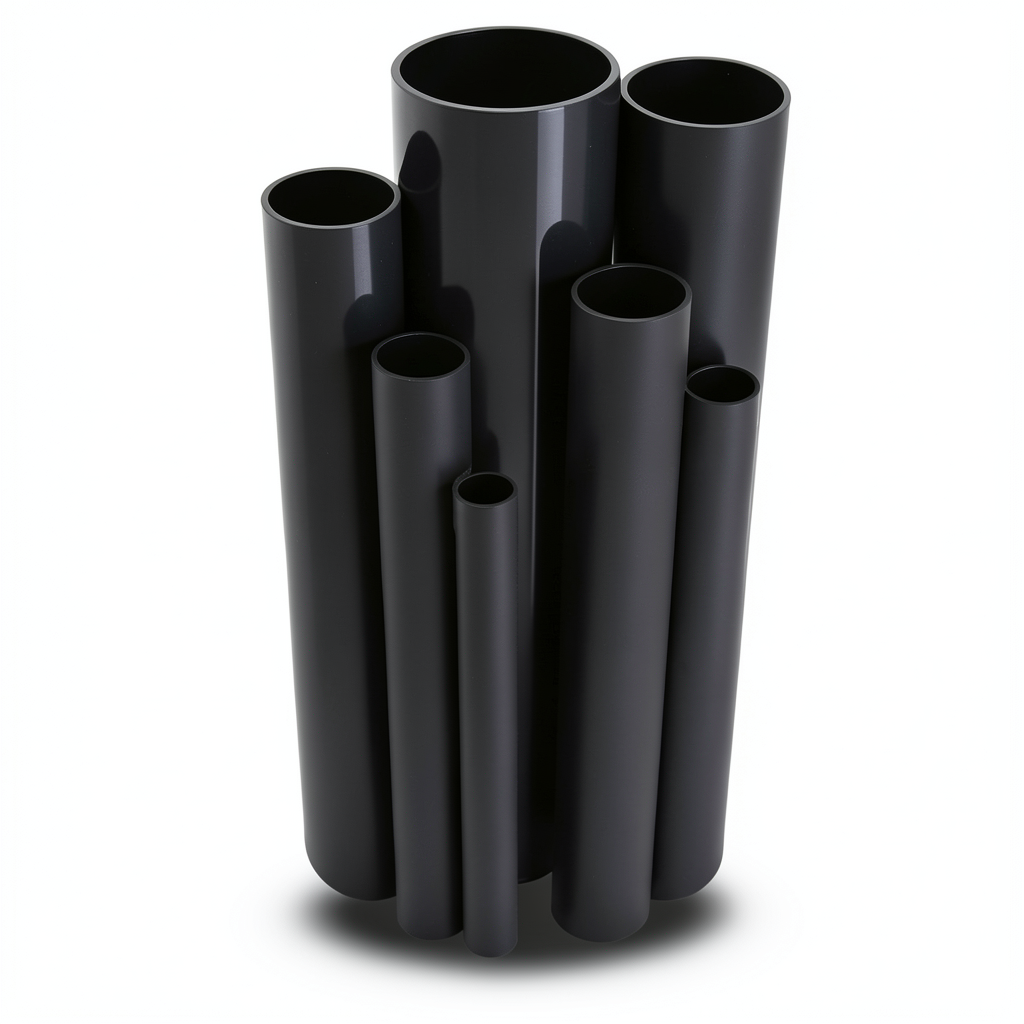 مواسير UPVC ضغط 15 بار قطر خارجي 33.7 مم سمك 2.7 مم لون اسود
