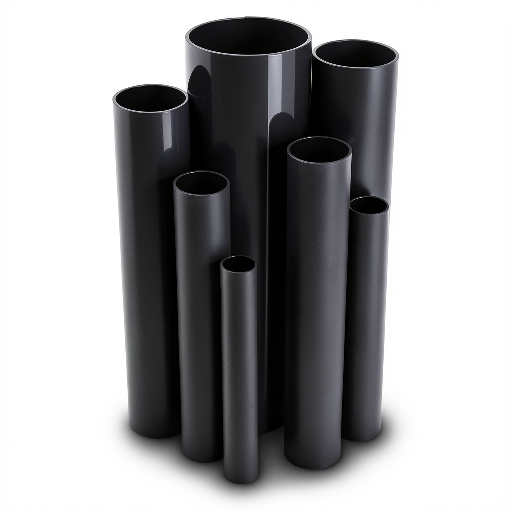 مواسير UPVC ضغط 24 بار قطر خارجي 33.4 مم سمك 3.4 مم لون اسود