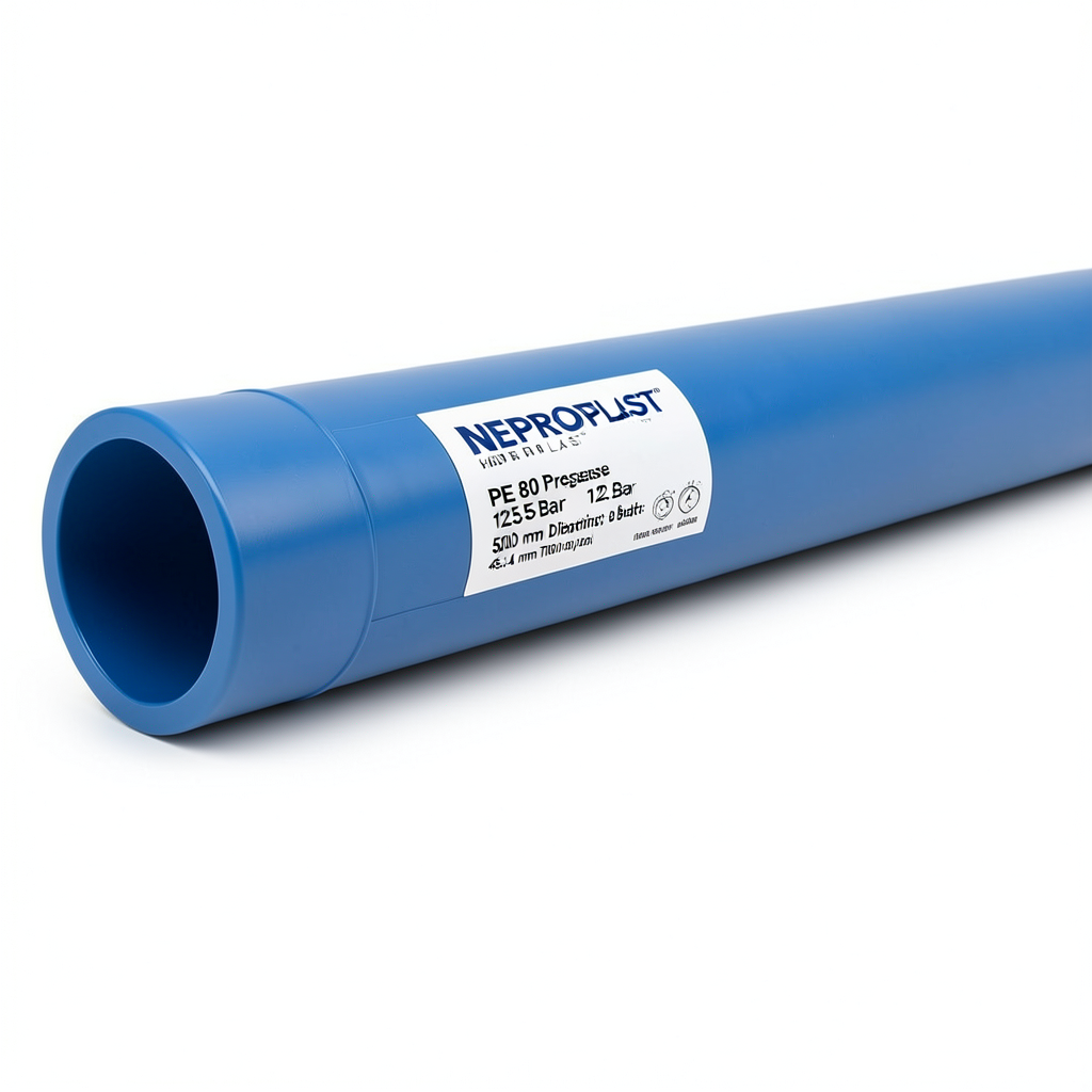 مواسير HDPE PE 80 ضغط 12.5 بار قطر 500 مم سمك 45.4 مم لون أزرق | نيبروبلاست