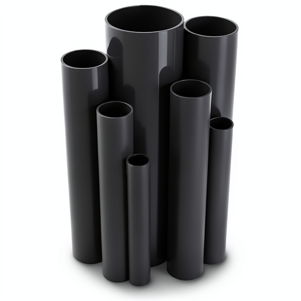 مواسير UPVC ضغط 33.7 بار قطر خارجي 33.7 مم سمك 4.0 مم لون اسود