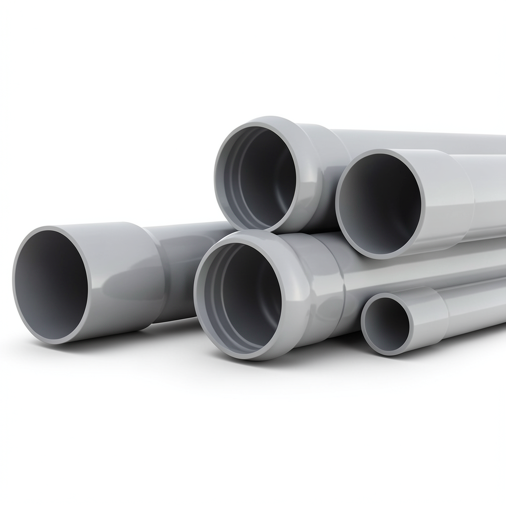 UPVC Pipes Plasco Schedule 80 Size 1½ inch Thickness 5.1 mm Gray