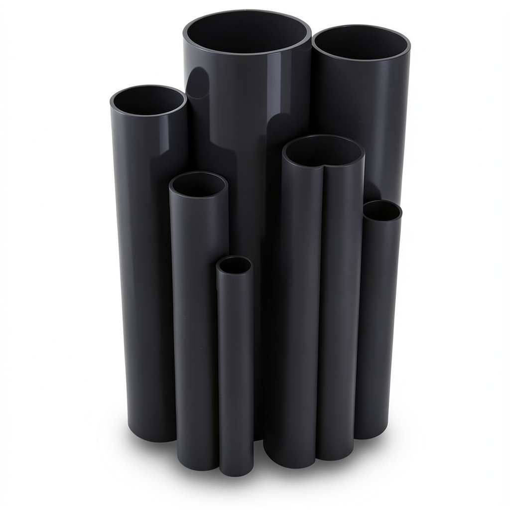 مواسير UPVC ضغط اسمي 33 بار قطر خارجي 33.7 مم سمك 5.2 مم لون اسود