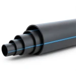 مواسير HDPE ضغط 5 بار PE 80 قطر خارجي 280 مم SDR 26 أسود مع خط أزرق
