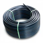 لفة أنابيب HDPE ضغط  10 بار [PE 100] قطر خارجي 125 مم  SDR 17  لون اسود مع خط ازرق | مصنع المنى