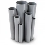 مواسير UPVC التقنية العصرية ضغط 9 بار  قطر خارجي 168 مم سمك 6.6 مم لون رمادي