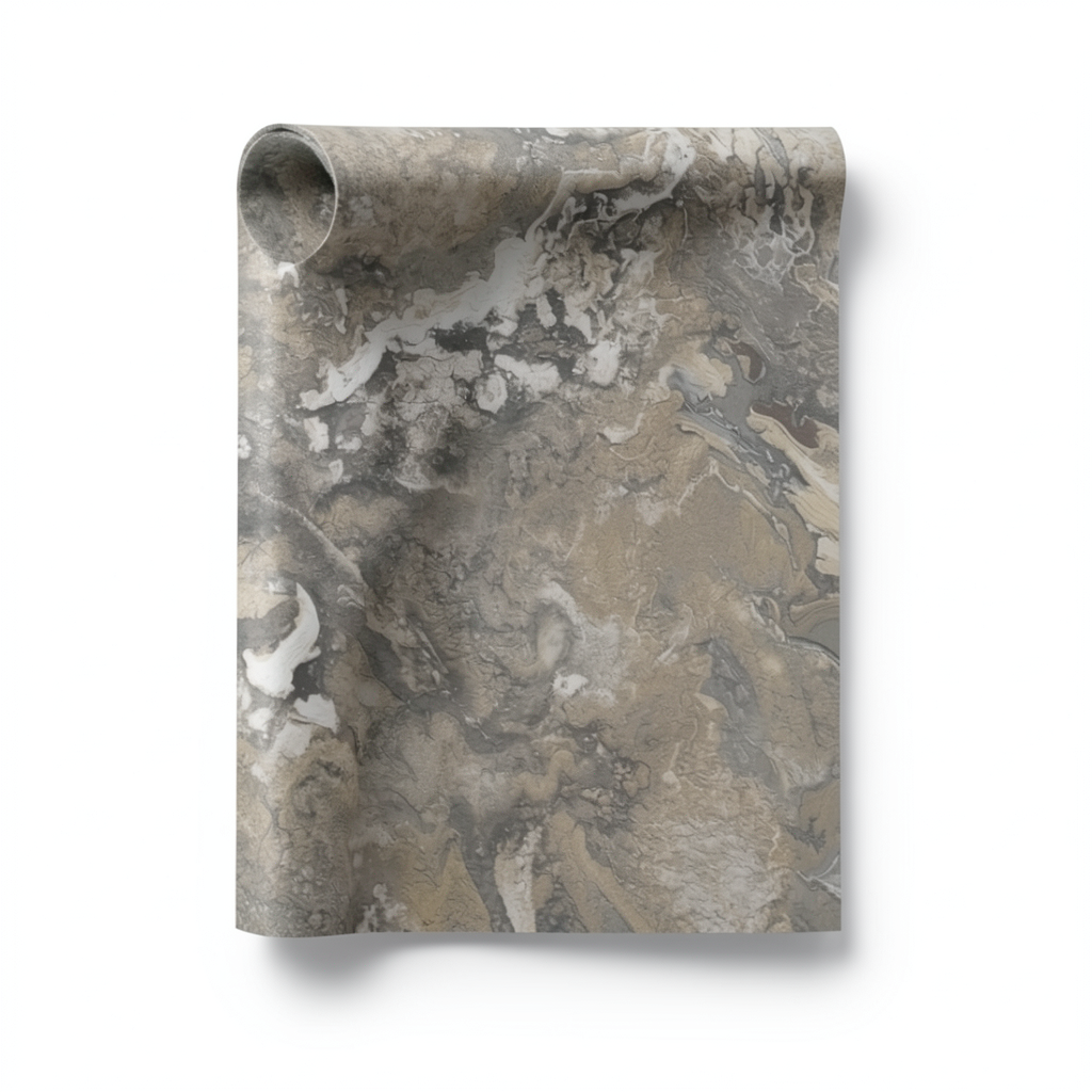 Italian Marble Wallpaper 10m x 1.06m Dark Beige, Model 84613